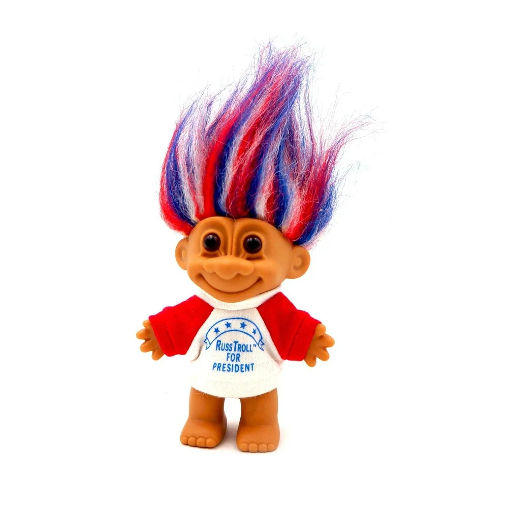 Vintage‎ 1990s Russ Troll Russ Troll for President T-Shirt Red White & Blue Hair